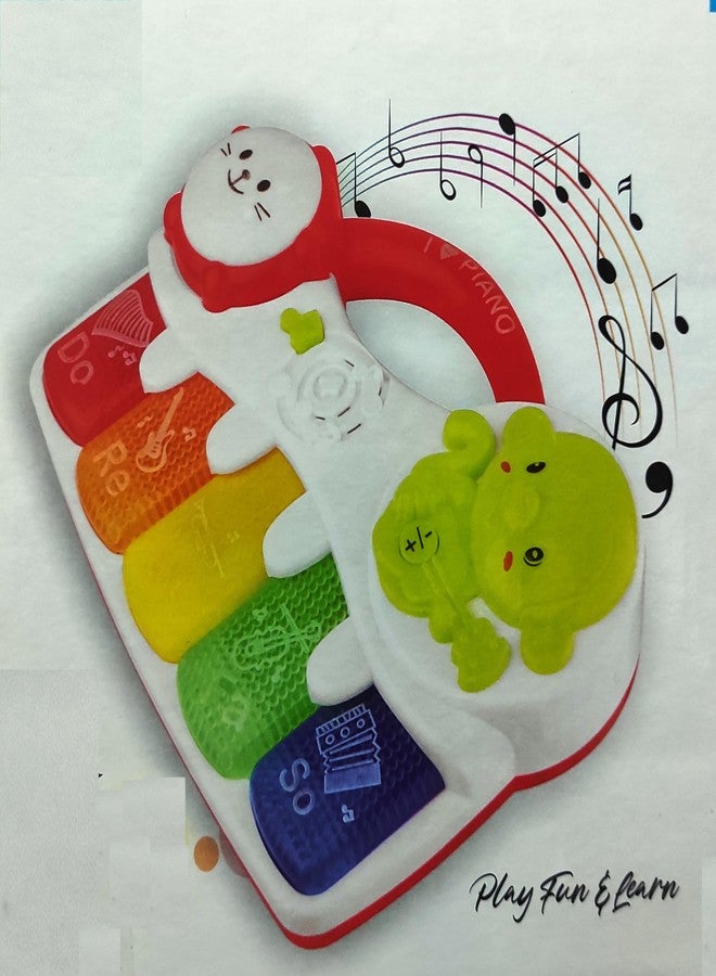 بيبي جو لعبة بيانو صغيرة للأطفال الصغار من بيبي جو، 5 مفاتيح و3 أوضاع موسيقية، أضواء وامضة وموسيقى (متعددة الألوان) - Image 3